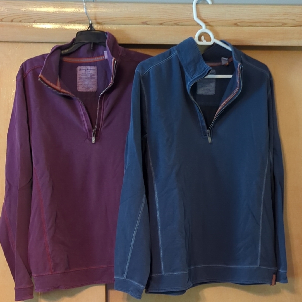 Purple and Blue Quarter-Zip Pullovers